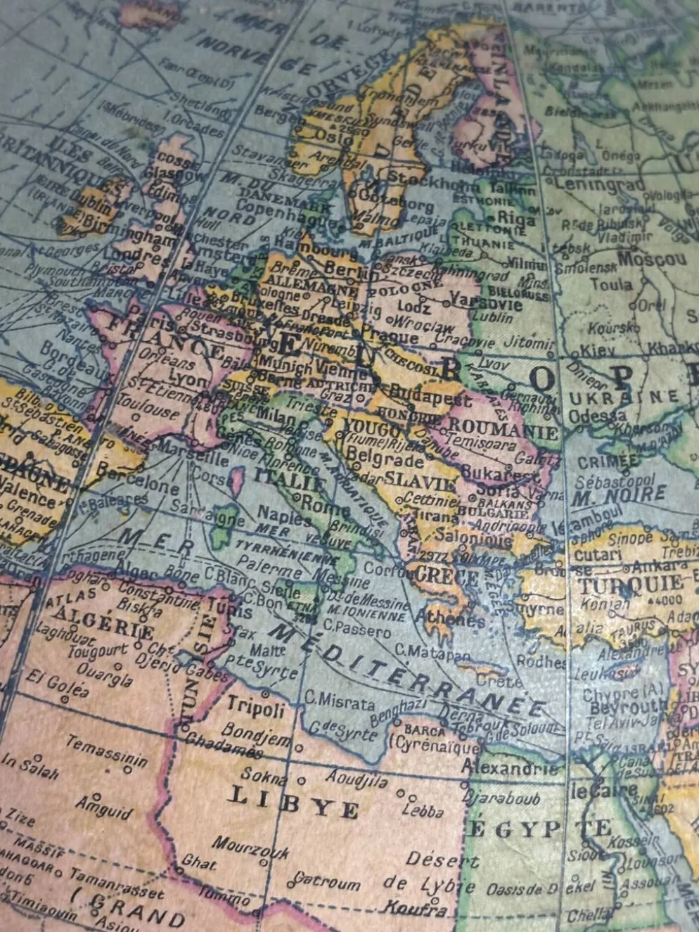 Globe vintage 1950 terrestre Girard et Barrère et Thomas - 46 cm