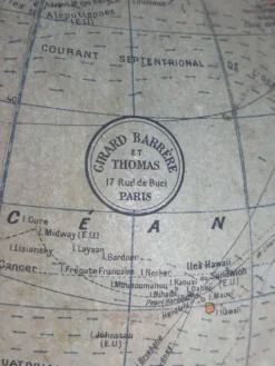 Globe vintage 1950 terrestre Girard et Barrère et Thomas - 46 cm