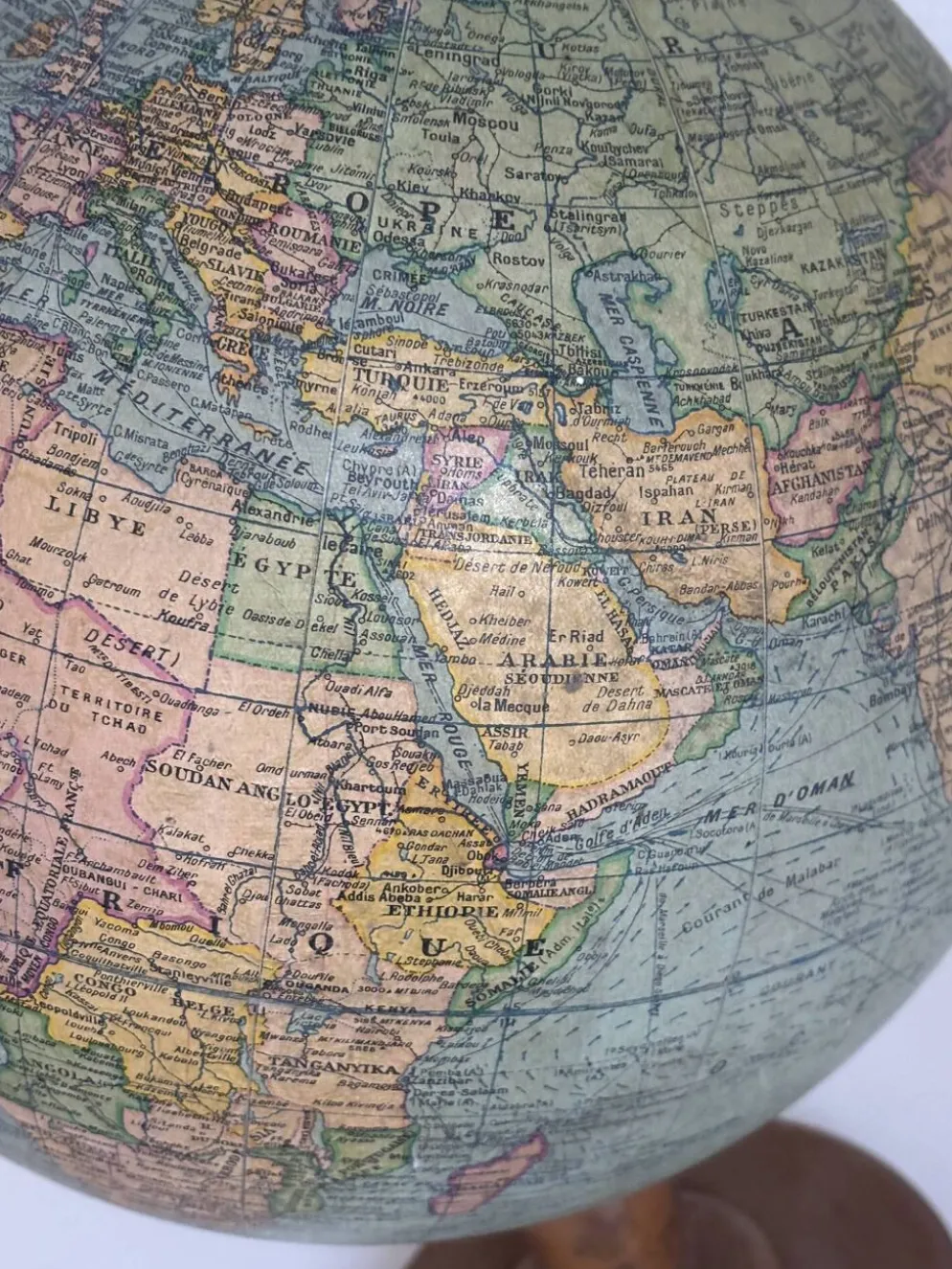 Globe vintage 1950 terrestre Girard et Barrère et Thomas - 46 cm