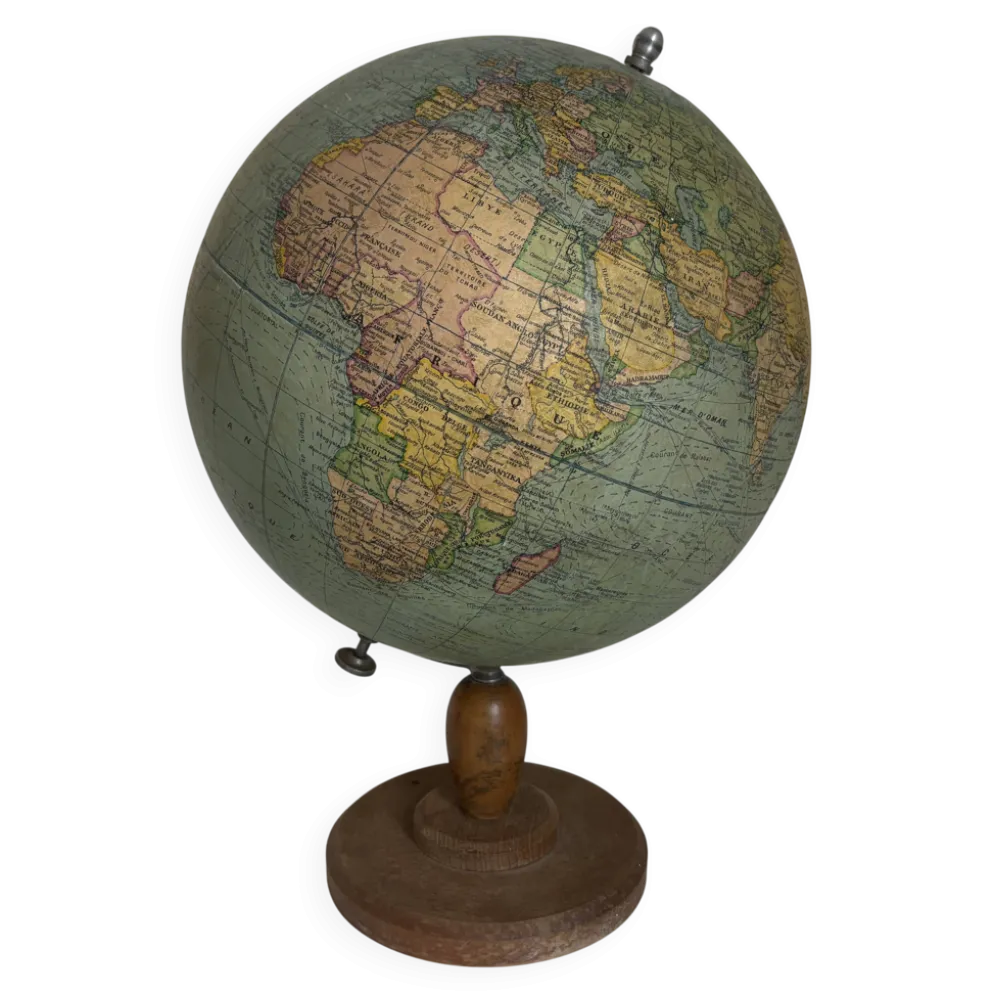 Globe vintage 1950 terrestre Girard et Barrère et Thomas - 46 cm