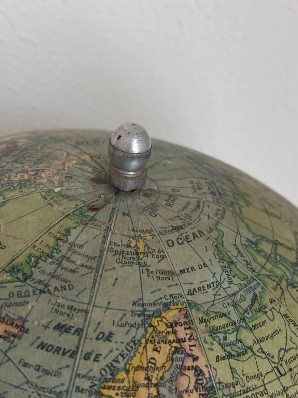 Globe vintage 1950 terrestre Girard et Barrère et Thomas - 46 cm