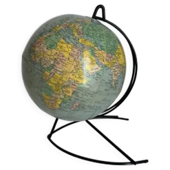 Globe vintage 1960 terrestre Girard Barrère mappemonde - 23 cm