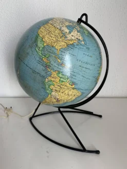 Globe vintage 1960 terrestre mappemonde Girard Barrère verre - 36 cm