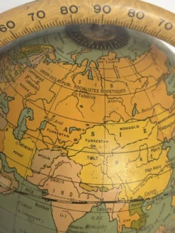 Globe vintage 1920 terrestre mappemonde métal USA - 25 cm