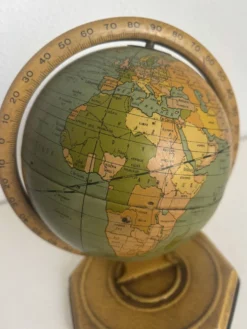 Globe vintage 1920 terrestre mappemonde métal USA - 25 cm