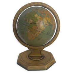 Globe vintage 1920 terrestre mappemonde métal USA - 25 cm