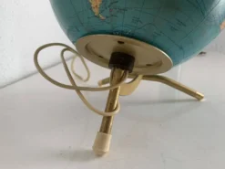 Globe vintage 1967 terrestre Taride tripode doré verre mappemonde - 22 cm