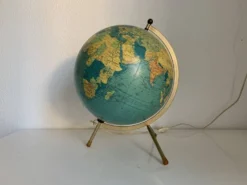 Globe vintage 1969 terrestre tripode verre Taride mappemonde - 33 cm