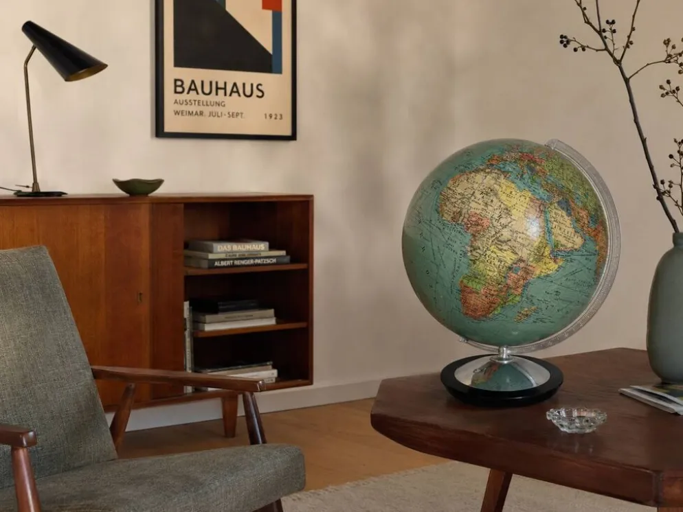Globe vintage 1940 terrestre verre Duo Erdglobus Berlin - 42 cm