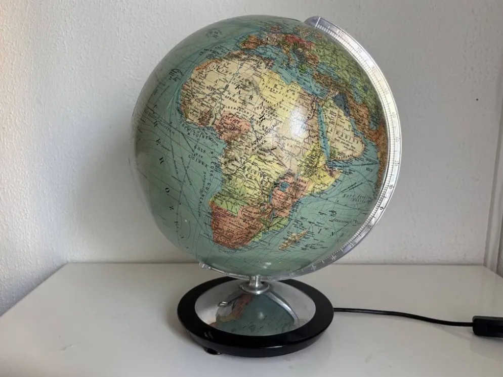Globe vintage 1940 terrestre verre Duo Erdglobus Berlin - 42 cm
