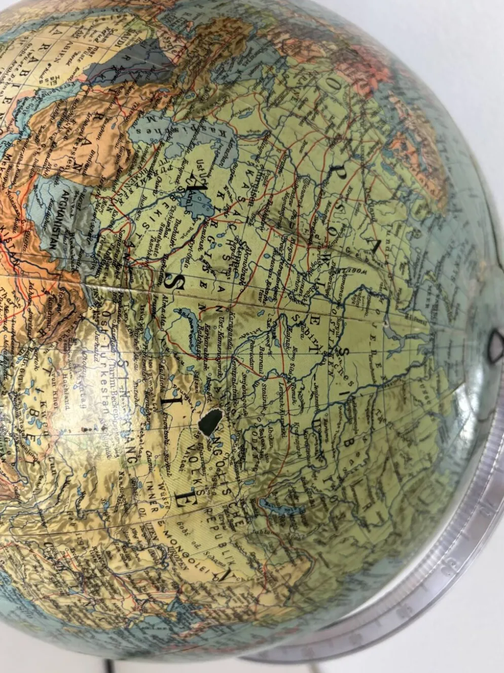 Globe vintage 1940 terrestre verre Duo Erdglobus Berlin - 42 cm
