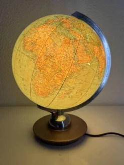 Globe vintage 1960 terrestre Verre JRO Verlag mappemonde allemande - 35 cm