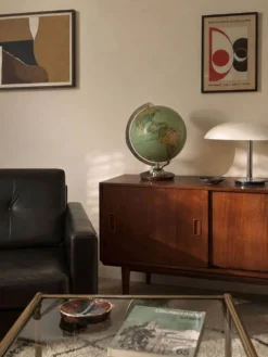 Globe vintage 1960 terrestre Verre JRO Verlag mappemonde allemande - 35 cm