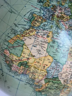 Globe vintage 1960 terrestre Verre JRO Verlag mappemonde allemande - 35 cm