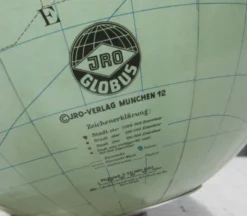 Globe vintage 1960 terrestre Verre JRO Verlag mappemonde allemande - 35 cm