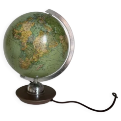 Globe vintage 1960 terrestre Verre JRO Verlag mappemonde allemande - 35 cm