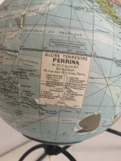 Globe vintage 1960 terrestre verre mappemonde Perrina - 24 cm