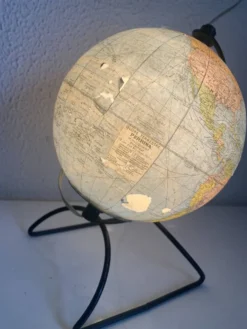 Globe vintage 1960 terrestre verre mappemonde Perrina - 24 cm