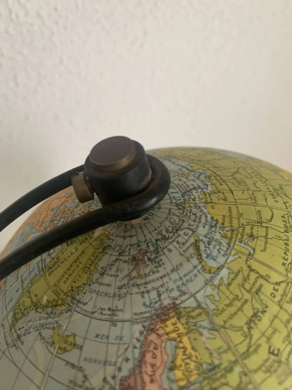 Globe vintage 1960 terrestre verre mappemonde Perrina - 24 cm