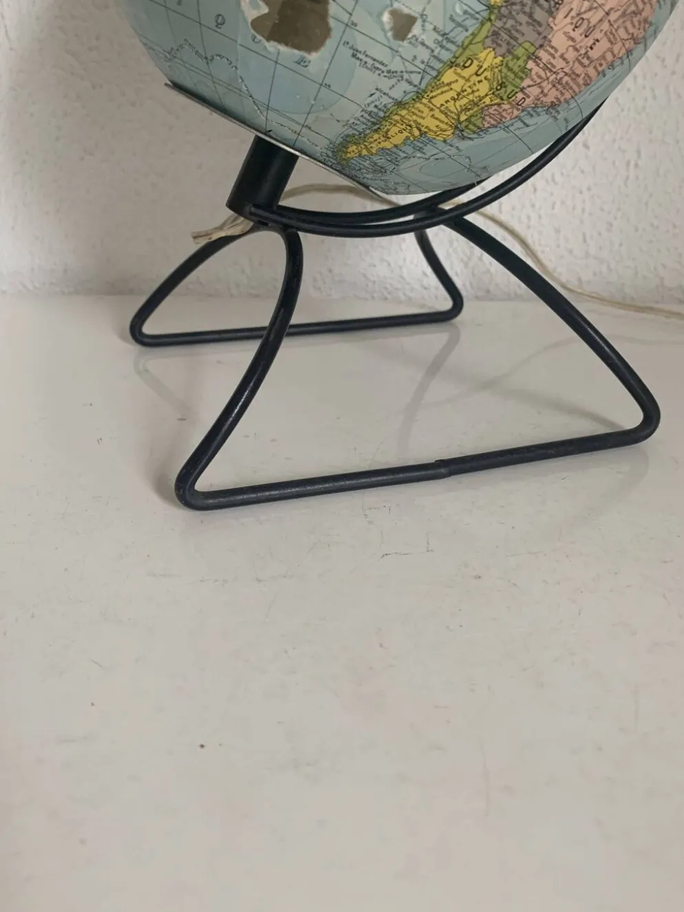 Globe vintage 1960 terrestre verre mappemonde Perrina - 24 cm