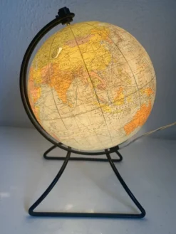 Globe vintage 1960 terrestre verre mappemonde Perrina - 24 cm