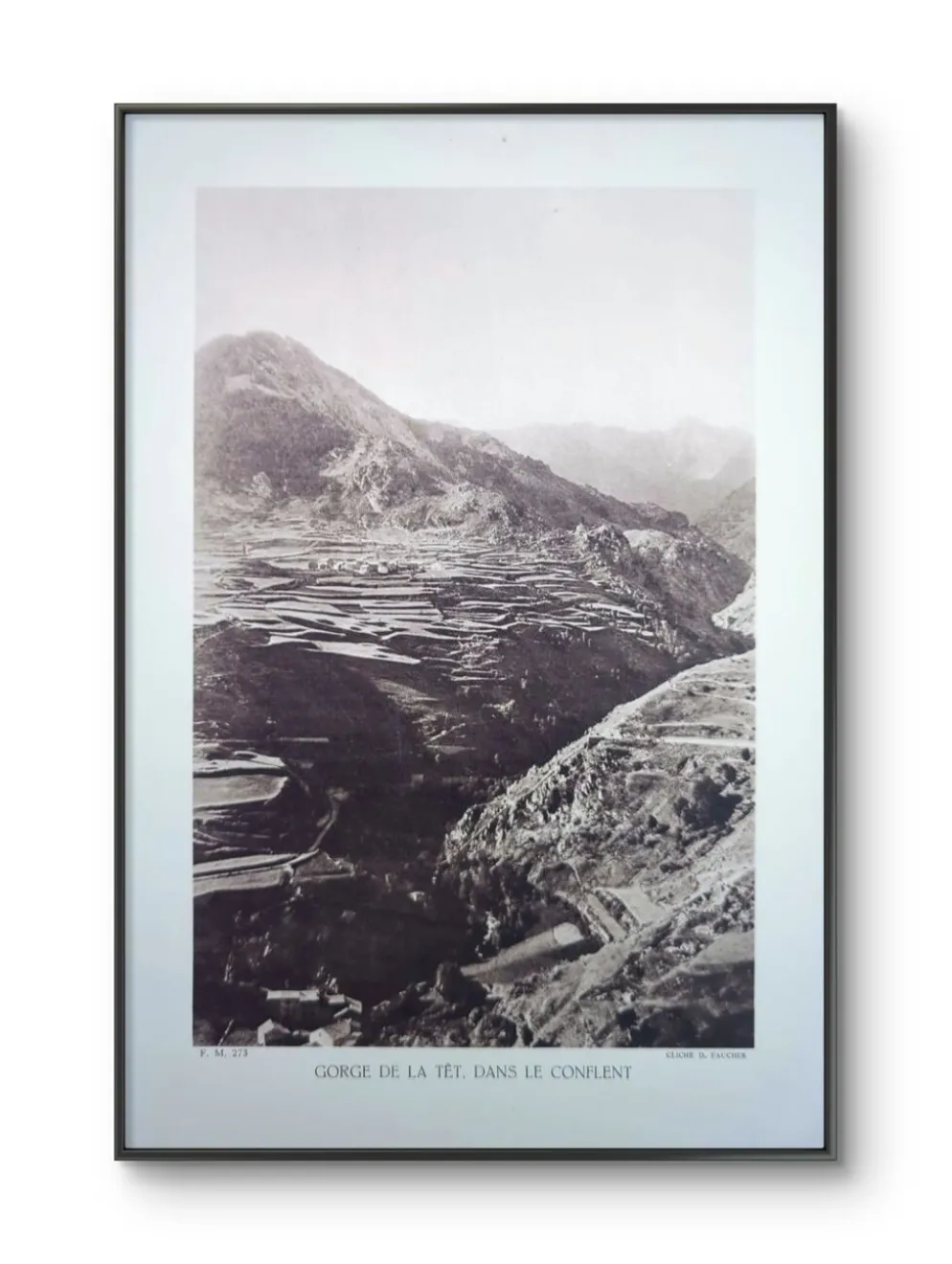 Gorge de la Têt, Pyrénées. Planche photo imprimée en 1937.