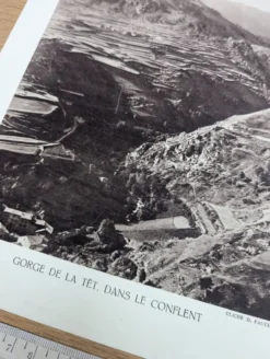Gorge de la Têt, Pyrénées. Planche photo imprimée en 1937.