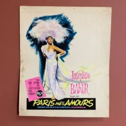 Gouache originale de l’affiche “Paris, mes amours” de Joséphine Baker, 1959 • ART