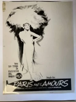 Gouache originale de l’affiche “Paris, mes amours” de Joséphine Baker, 1959 • ART