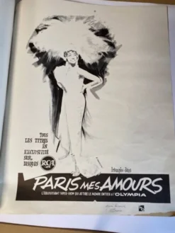 Gouache originale de l’affiche “Paris, mes amours” de Joséphine Baker, 1959 • ART
