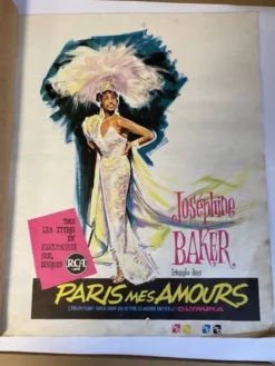 Gouache originale de l’affiche “Paris, mes amours” de Joséphine Baker, 1959 • ART