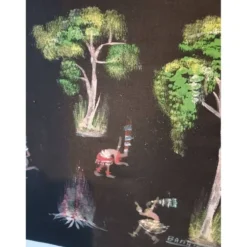 Gouache sur toile africaine signée : Banat
