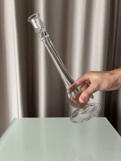 Grand bougeoir en verre soufflé vintage