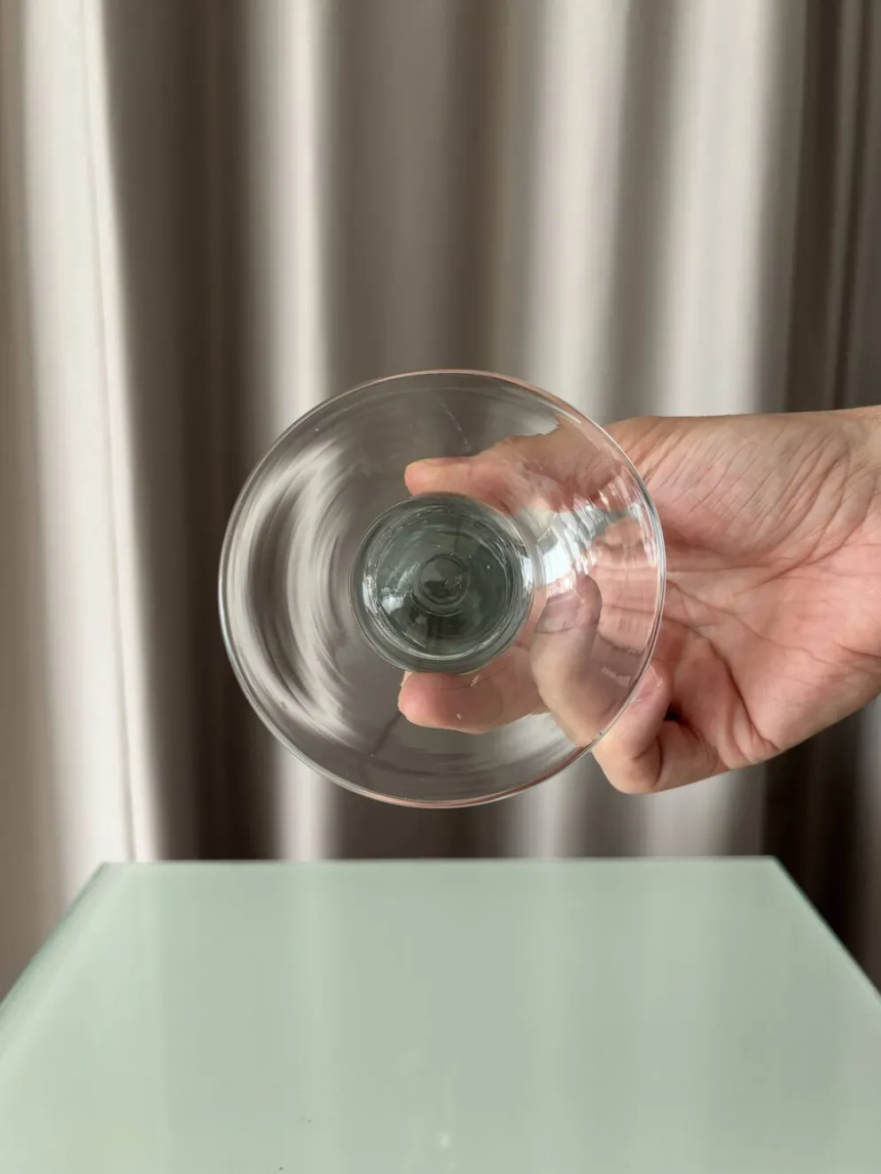 Grand bougeoir en verre soufflé vintage