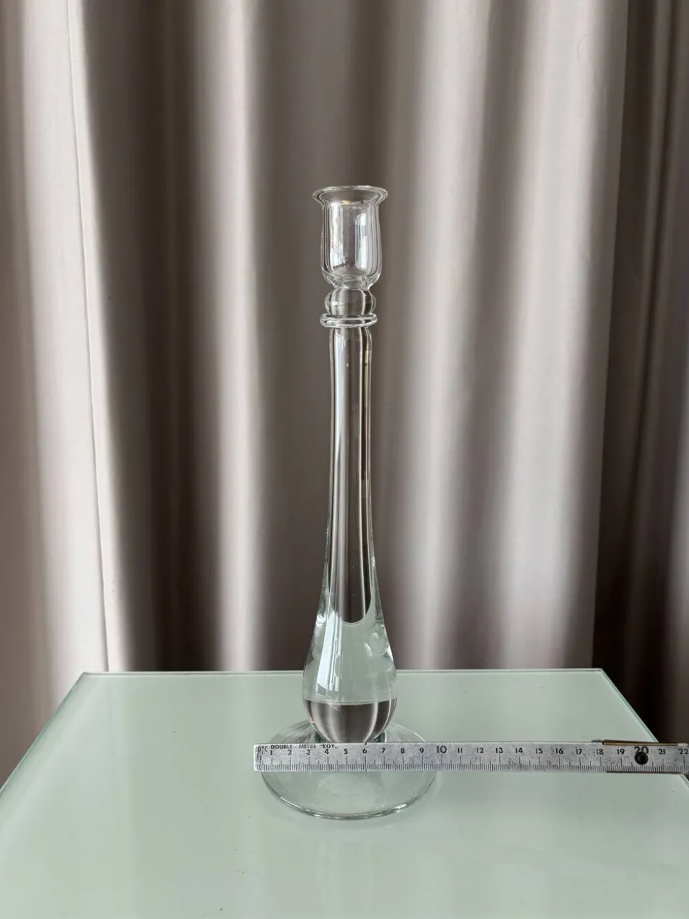 Grand bougeoir en verre soufflé vintage