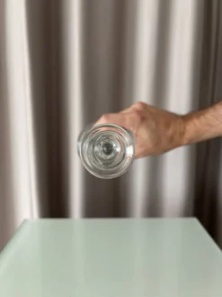 Grand bougeoir en verre soufflé vintage