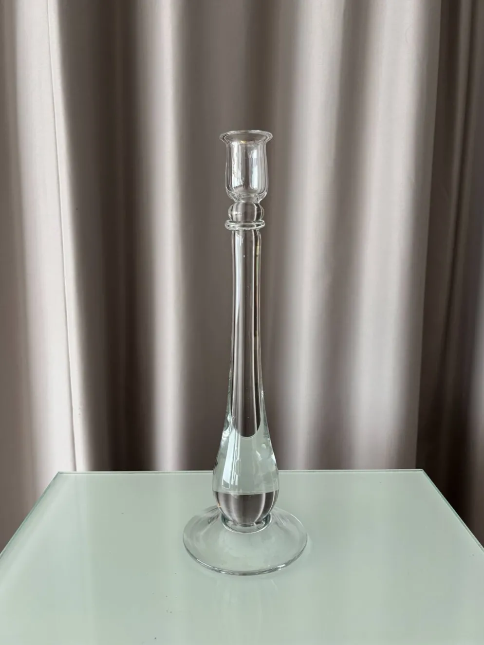 Grand bougeoir en verre soufflé vintage