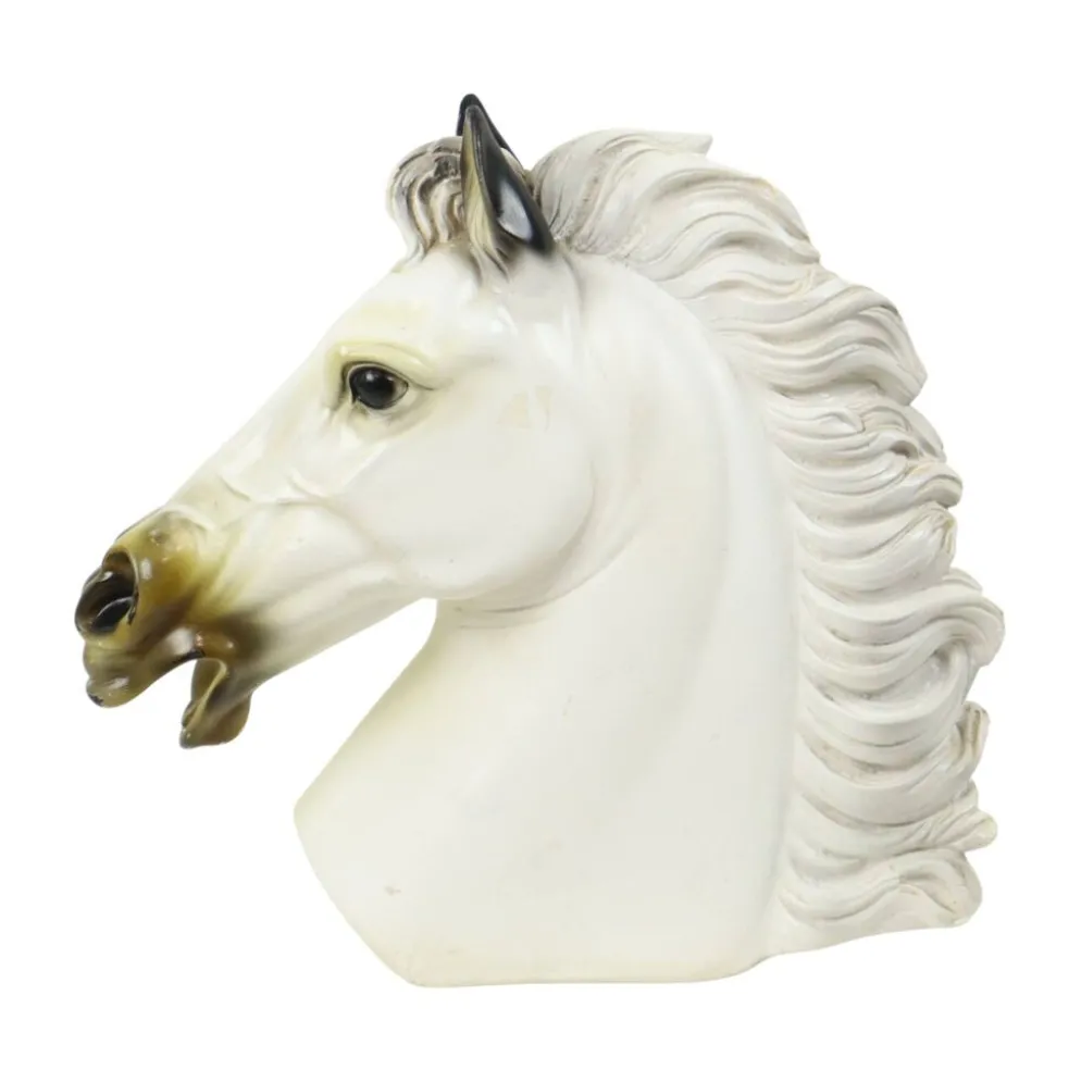 Grand buste classique cheval du Parthénon style grec plâtre 39 cm