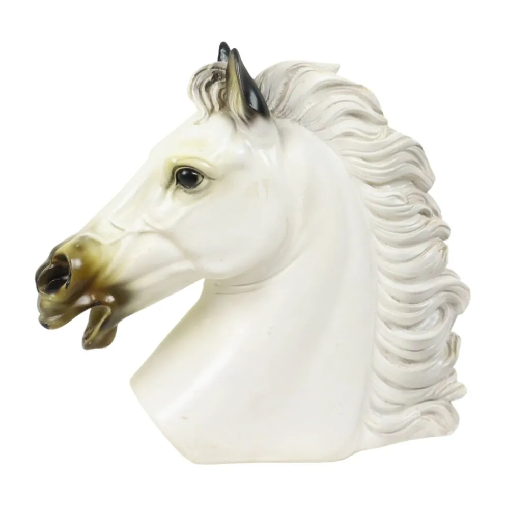 Grand buste classique cheval du Parthénon style grec plâtre 39 cm