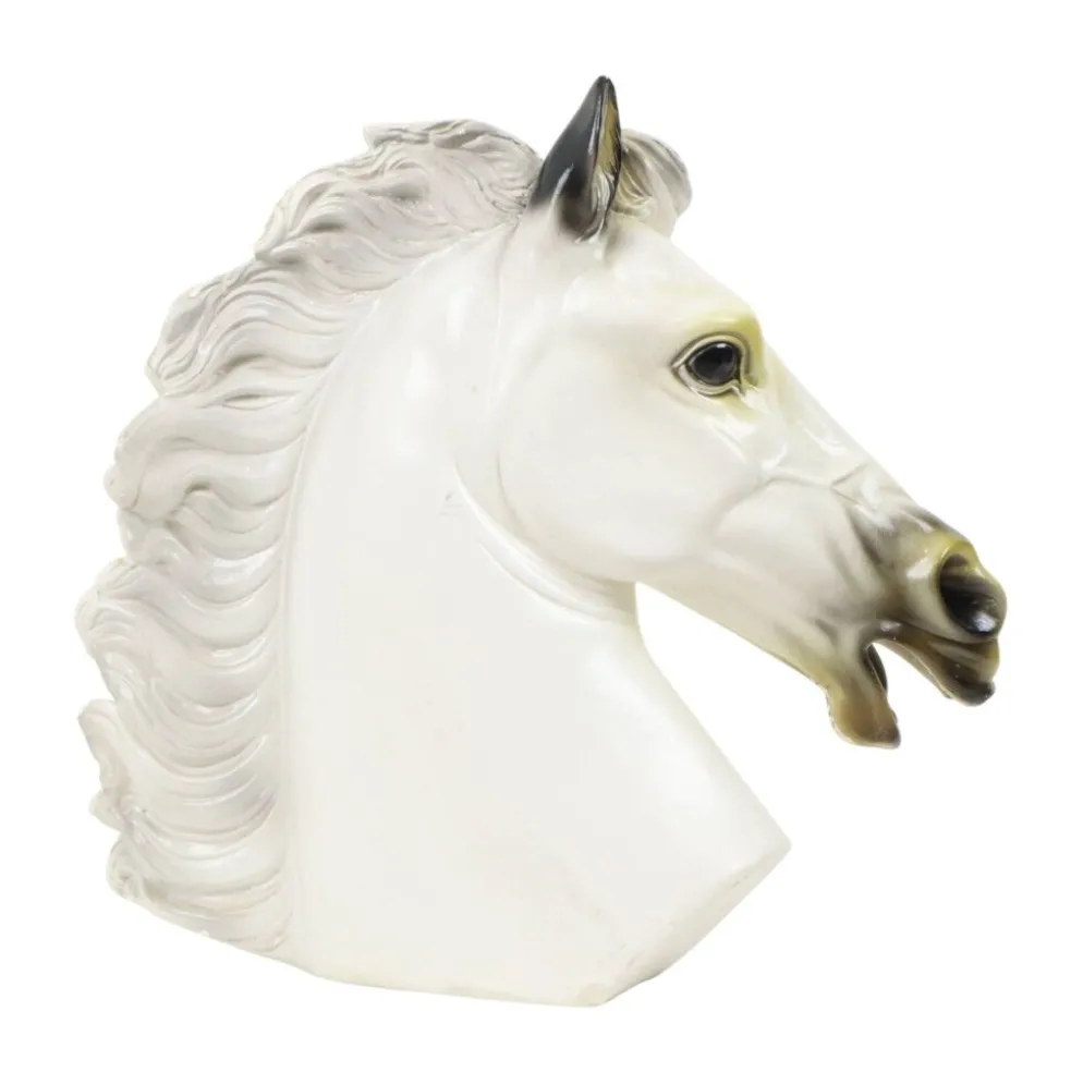 Grand buste classique cheval du Parthénon style grec plâtre 39 cm