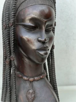 Grand buste en bois femme Africaine