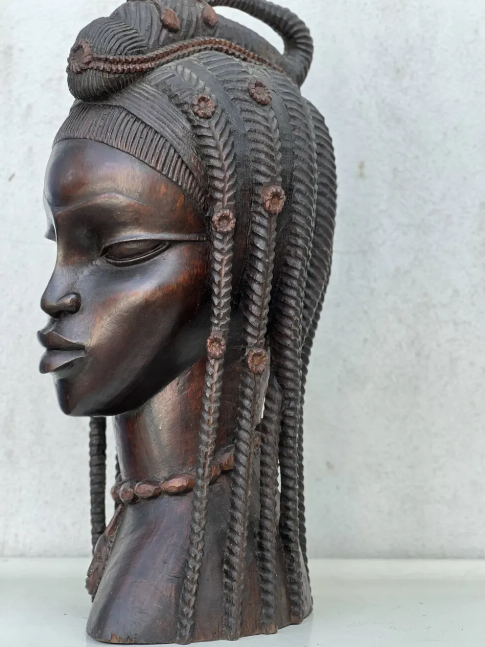 Grand buste en bois femme Africaine