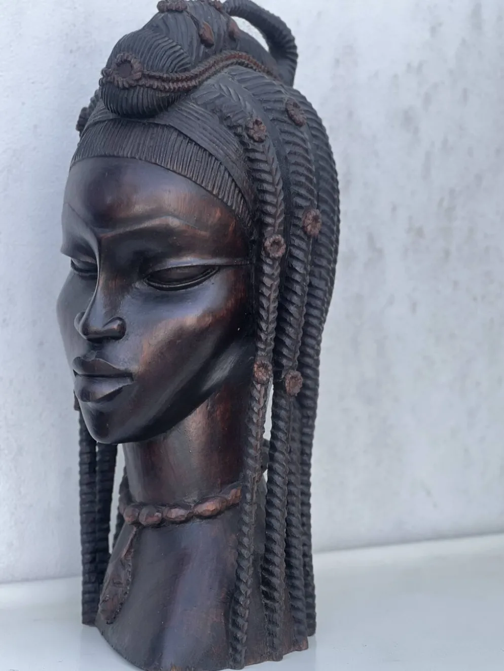 Grand buste en bois femme Africaine