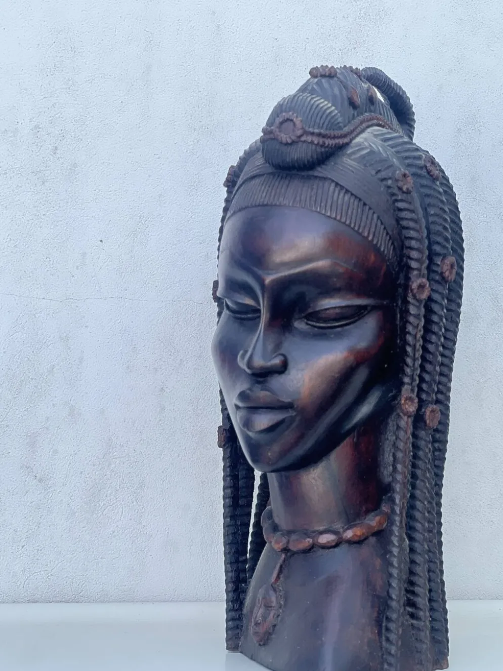 Grand buste en bois femme Africaine