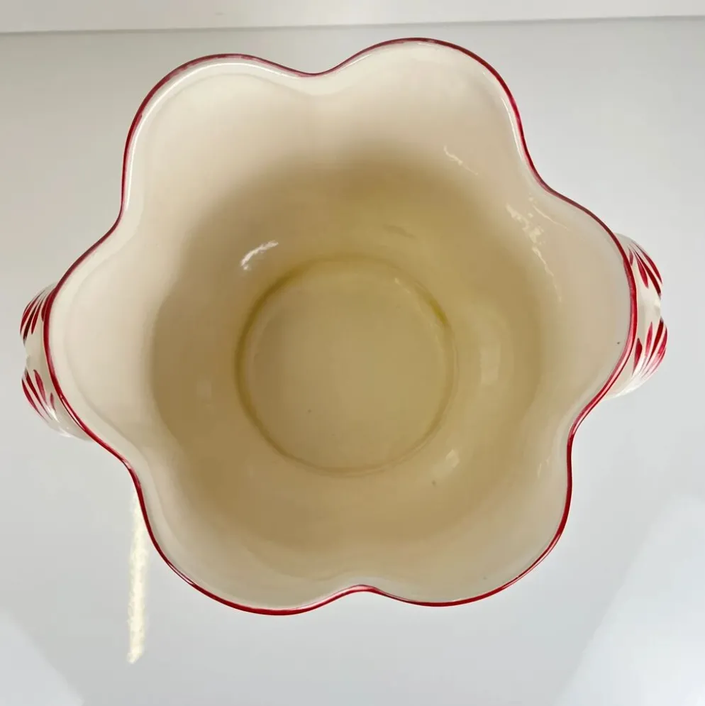Grand cache pot KG Lunéville, modèle "Réverbère", motif rose