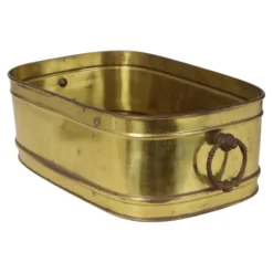 Grand cache-pot ovale en laiton vintage XL 41 cm