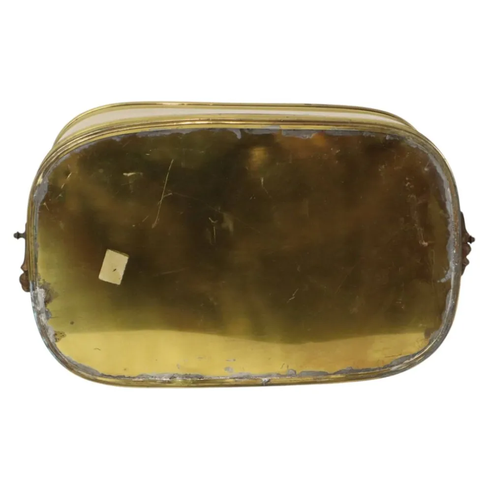 Grand cache-pot ovale en laiton vintage XL 41 cm