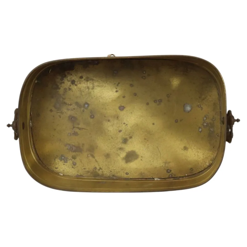 Grand cache-pot ovale en laiton vintage XL 41 cm