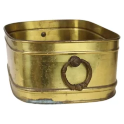 Grand cache-pot ovale en laiton vintage XL 41 cm