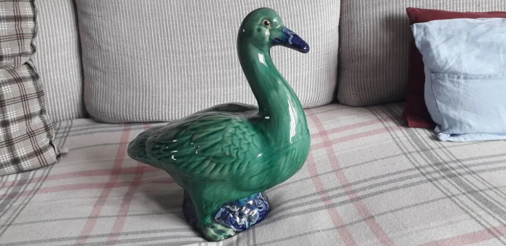 Grand canard vintage en céramique